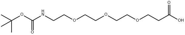 N-叔丁氧羰基-三聚乙二醇-羧酸 结构式