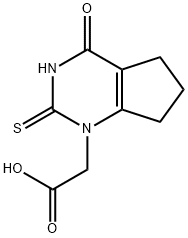 2,3,4,5,6,7-六氢-4-氧-2-硫代-1H-环戊酮嘧啶-1-乙酸 结构式