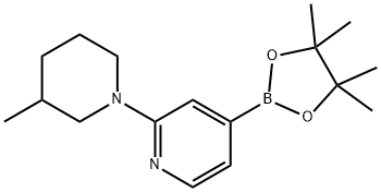 2-(3-甲基哌啶-1-基)-4-(4,4,5,5-四甲基-1,3,2-二噁硼烷-2-基)吡啶 结构式