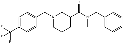 N-苄基-N-甲基-1-(4-(三氟甲基)苄基)哌啶-3-甲酰胺 结构式