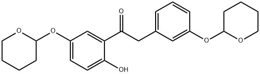 1-(2-hydroxy-5-((tetrahydro-2H-pyran-2-yl)oxy)phenyl)-2-(3-((tetrahydro-2H-pyran-2-yl)oxy)phenyl)ethanone 结构式