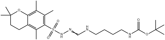 Tert-butyl (4-(3-((2,2,5,7,8-pentamethylchroman-6-yl)sulfonyl)guanidino)butyl)ca 结构式