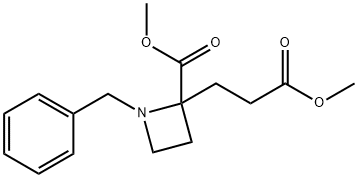 2-Azetidinepropanoic acid, 2-(Methoxycarbonyl)-1-(phenylMethyl)-, Methyl ester 结构式