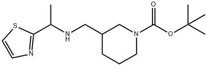 3-[(1-噻唑-2-基-乙基氨基)-甲基]-哌啶-1-羧酸叔丁基酯 结构式