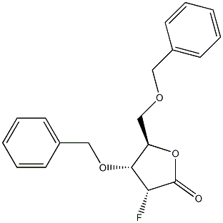 2-脱氧-2-氟-3,5-二-O-(苯基甲基)-D-核糖酸 GAMMA-内酯 结构式