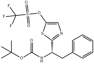 Methanesulfonic acid, 1,1,1-trifluoro-, 2-[(1S)-1-[[(1,1-diMethylethoxy)carbonyl]aMino]-2-phenylethyl]-5-thiazolyl ester 结构式