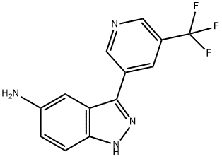 3-(5-(三氟甲基)吡啶-3-基)-1H-吲唑-5-胺 结构式