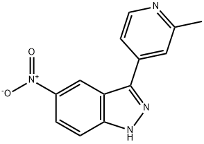 3-(2-methylpyridin-4-yl)-5-nitro-1H-indazole 结构式
