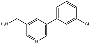 (5-(3-氯苯基)吡啶-3-基)甲胺 结构式