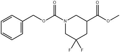 1-benzyl 3-Methyl 5,5-difluoropiperidine-1,3-dicarboxylate 结构式