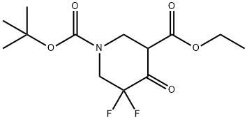 1-tert-butyl 3-ethyl 5,5-difluoro-4-oxopiperidine-1,3-dicarboxylate 结构式