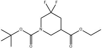 1-tert-butyl 3-ethyl 5,5-difluoropiperidine-1,3-dicarboxylate 结构式