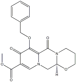 (S)-7-苯氧基-6,8-二氧-3,4,6,8,12,12A-六氢-2H-吡啶并[1',2':4,5]吡嗪并[2,1-B][1,3] 噁嗪烷-9-甲酸甲酯 结构式