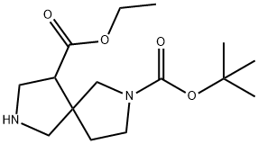 2,7-Diaza-spiro[4.4]nonane-2,9-dicarboxylic acid 2-tert-butyl ester 9-ethyl ester 结构式