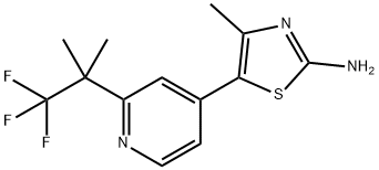 4-甲基-5-(2-(1,1,1-三氟-2-甲基丙-2-基)吡啶-4-基)噻唑-2-胺 结构式