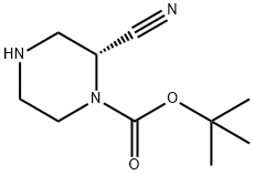 (2R)-2-氰基-1-哌嗪羧酸叔丁酯 结构式