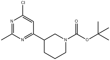 tert-butyl 3-(6-chloro-2-MethylpyriMidin-4-yl)piperidine-1-carboxylate 结构式