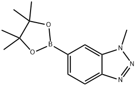 1-Methyl-6-(4,4,5,5-tetraMethyl-1,3,2-dioxaborolan-2-yl)-1H-benzo[d][1,2,3]triazole 结构式