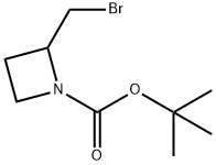 2-(溴甲基)氮杂环丁烷-1-羧酸叔丁酯 结构式