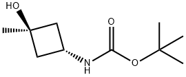 顺式-3-羟基-3-甲基环丁基氨基甲酸叔丁酯 结构式