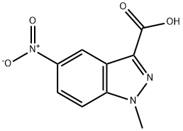 1-甲基-5-硝基-1H-吲唑-3-羧酸 结构式