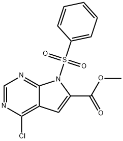 7-(苯磺酰基)-4-氯-7H-吡咯并[2,3-D]嘧啶-6-羧酸甲酯 结构式