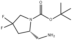 (2S)-2-(氨基甲基)-4,4-二氟吡咯烷-1-羧酸叔丁酯 结构式