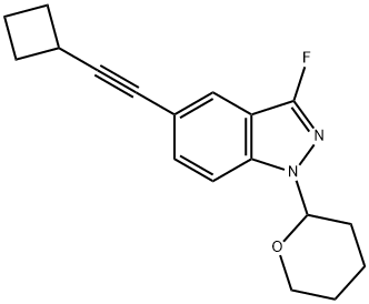 5-(环丁基乙炔基)-3-氟-1-(四氢-2H-吡喃-2-基)-1H-吲唑 结构式