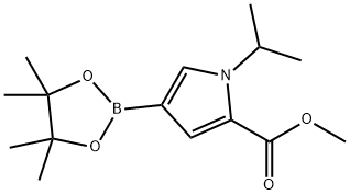 甲基 1-异丙基-4-(4,4,5,5-四甲基-1,3,2-二氧杂硼烷-2-基)-1H-吡咯-2-羧酸甲酯 结构式