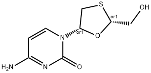 4-氨基-1-[(2R,5S)-2-(羟基甲基)-1,3-氧硫杂环戊-5-基]-2(1H)-嘧啶酮 结构式