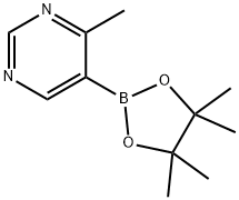 4-甲基-5-(4,4,5,5-四甲基-1,3,2-二氧杂硼烷-2-基)嘧啶 结构式