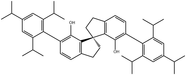 (1R)-2,2',3,3'-tetrahydro-6,6'-bis[2,4,6-tris(1-Methylethyl)phenyl]-1,1'-Spirobi[1H-indene]-7,7'-diol 结构式