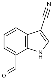 7-甲酰-1H-吲哚-3-甲腈 结构式