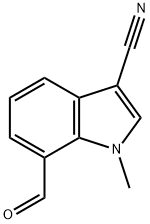 7-甲酰-1-甲基-1H-吲哚-3-甲腈 结构式