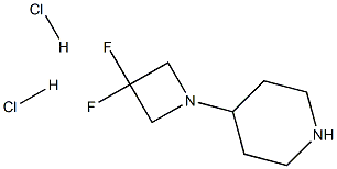 4-(3,3-二氟氮杂环丁烷-1-基)哌啶二盐酸盐 结构式