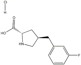 (2S,4R)-4-(3-氟苄基)吡咯烷-2-羧酸盐酸盐 结构式