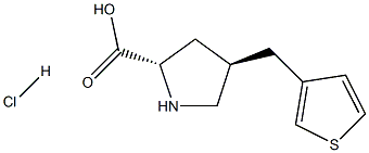 反-4-(噻吩-3-基甲基)-L-脯氨酸盐酸盐 结构式