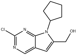 2-氯-7-环戊基-7H-吡咯并[2,3-D]嘧啶-6-甲醇 结构式