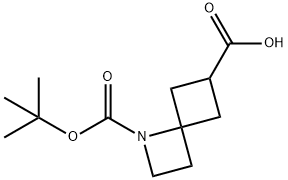 1-[(叔丁氧基)羰基]-1-氮杂螺[3.3]庚烷-6-羧酸 结构式