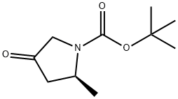 (S)-2-甲基-4-氧代-1-吡咯烷羧酸叔丁酯 结构式
