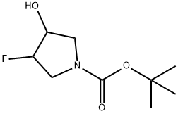 3-氟-4-羟基吡咯烷-1-羧酸叔丁酯 结构式