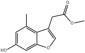 2-(6-羟基-4-甲基苯并呋喃-3-基)乙酸甲酯 结构式