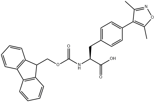 L-PHENYLALANINE, 4-(3,5-DIMETHYL-4-ISOXAZOLYL)-N-[(9H-FLUOREN-9-YLMETHOXY)CARBONYL]- 结构式