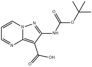 2-[叔丁氧羰基氨基]吡唑并[1,5-A]嘧啶-3-羧酸 结构式