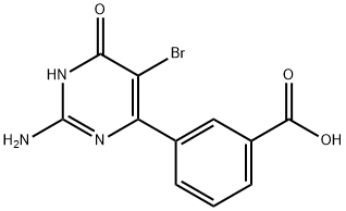 3-(2-氨基-5-溴-1,6-二氢-6-氧代-4-嘧啶基)苯甲酸 结构式