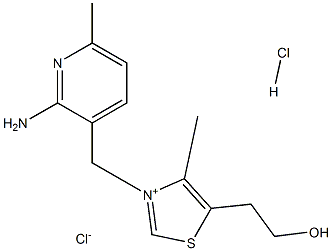 3-[(2-氨基-6-甲基-3-吡啶基)甲基]-5-(2-羟基乙基)-4-甲基噻唑氯化物盐酸盐 结构式