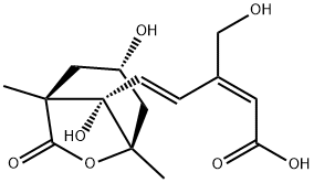 (2E,4E)-5-[(1S,3S,5R,8S)-3,8-二羟基-1,5-二甲基-7-氧代-6-氧杂双环[3.2.1]辛-8-基]-3-(羟基甲基)-2,4-戊二烯酸 结构式