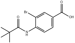 3-溴-4-新戊酰胺苯甲酸 结构式