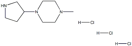 1-甲基-4-(3-吡咯烷基)哌嗪二盐酸盐 结构式