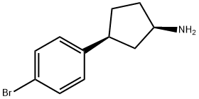 (1R,3S)-3-(4-BroMophenyl)cyclopentanaMine 结构式